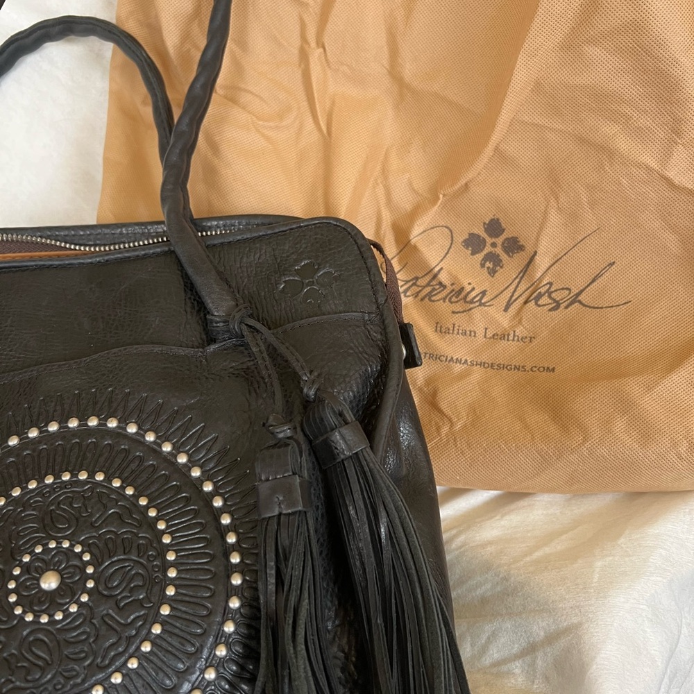 Patricia Nash Black Leather Shoulder Bag